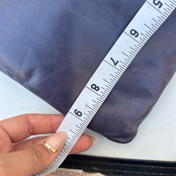 M0851 Leather Blue Crossbody Bag Medium Purse Practical Travel - Picture 11 of 11